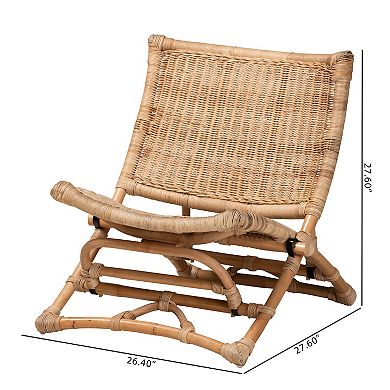bali & pari Herrara Rattan Foldable Lounge Chair