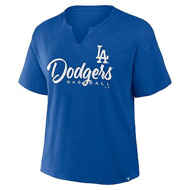 Women's�Profile Royal Los Angeles Dodgers Plus Size Wordmark Notch Neck T-Shirt