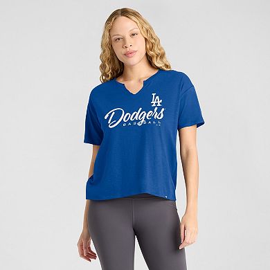 Women's�Profile Royal Los Angeles Dodgers Plus Size Wordmark Notch Neck T-Shirt