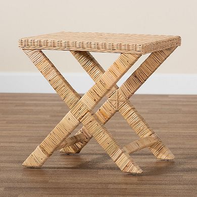 bali & pari Farica Natural Rattan Accent Bench