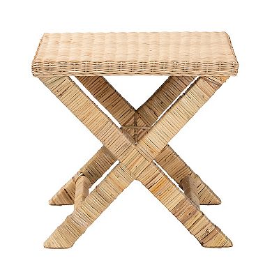 bali & pari Farica Natural Rattan Accent Bench
