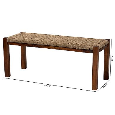 bali & pari Hermes Natural Seagrass Accent Bench