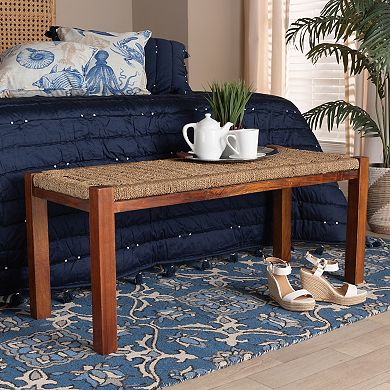 bali & pari Hermes Natural Seagrass Accent Bench