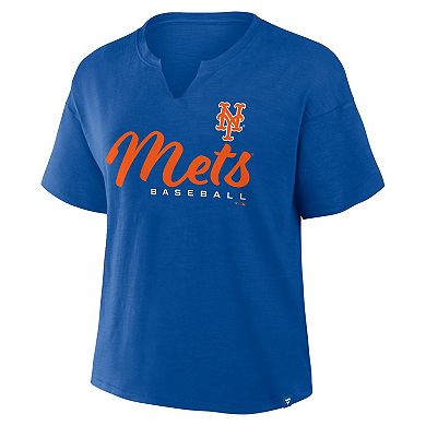 Women's�Profile Royal New York Mets Plus Size Wordmark Notch Neck T-Shirt