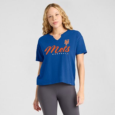 Women's�Profile Royal New York Mets Plus Size Wordmark Notch Neck T-Shirt