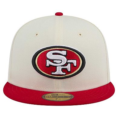 Men's New Era White/Scarlet San Francisco 49ers Main 59FIFTY Fitted Hat