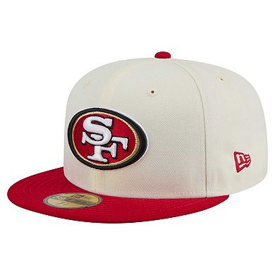 Men's New Era White/Scarlet San Francisco 49ers Main 59FIFTY Fitted Hat