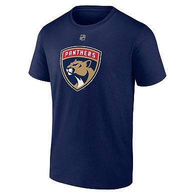 Men's Fanatics Seth Jones Navy Florida Panthers Authentic Stack Name & Number T-Shirt