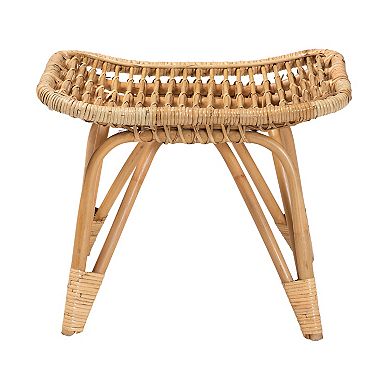 bali & pari Earvin Natural Rattan Footstool