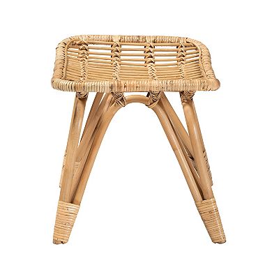 bali & pari Earvin Natural Rattan Footstool