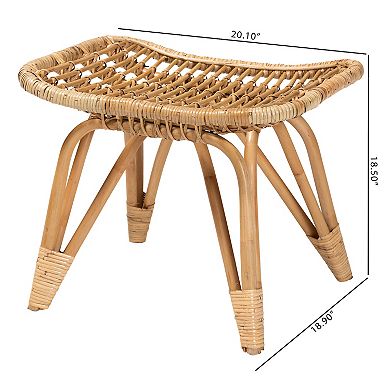 bali & pari Earvin Natural Rattan Footstool