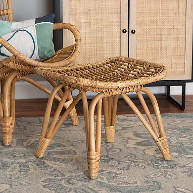 bali & pari Earvin Natural Rattan Footstool