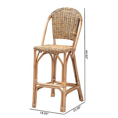 bali & pari Neola Natural Rattan Bar Stool