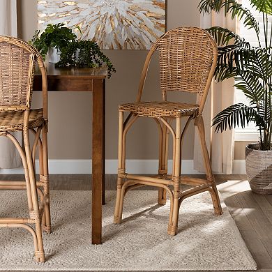 bali & pari Neola Natural Rattan Bar Stool