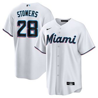 Men's Nike Kyle Stowers White Miami Marlins Home Replica Jersey