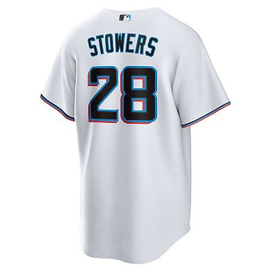 Men's Nike Kyle Stowers White Miami Marlins Home Replica Jersey