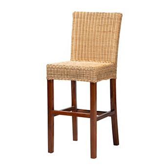 bali & pari Racquel Natural Rattan Bar Stool
