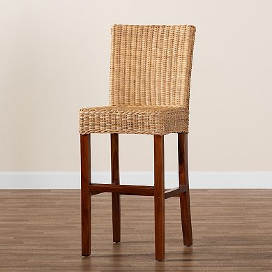 bali & pari Racquel Natural Rattan Bar Stool
