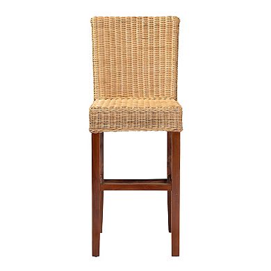 bali & pari Racquel Natural Rattan Bar Stool