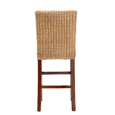 bali & pari Racquel Natural Rattan Bar Stool
