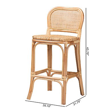 bali & pari Adrena Natural Rattan Bar Stool