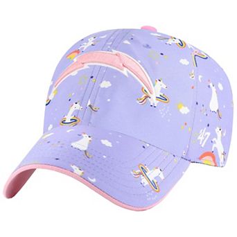 Girls Preschool '47 Lavender Los Angeles Chargers Unicorn Clean Up Adjustable Hat