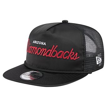 Men's New Era Black Arizona Diamondbacks Retro Satin Script Golfer Adjustable Hat