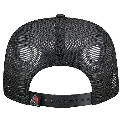 Men's New Era Black Arizona Diamondbacks Retro Satin Script Golfer Adjustable Hat