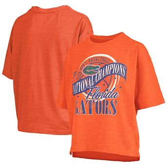 Women's Pressbox Orange Florida Gators 2025 NCAA Men's Basketball National Champions World Ball Motley Crew Oversized Slub T-Shirt