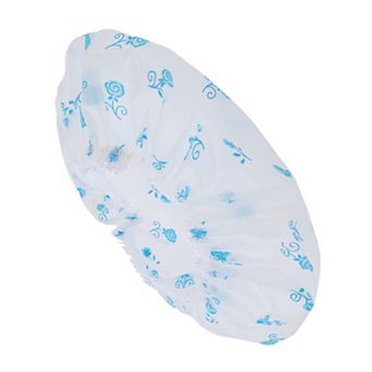 1 pc Women Floral Pattern Shower Cap for Bathroom Business Travel