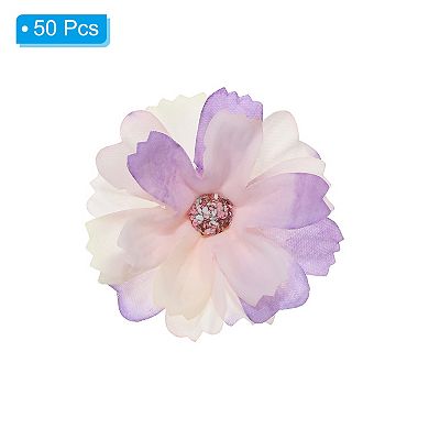 1.77" Artificial Multi-layered Flower Heads, 50 Pack Silk Multi-layered Fake Flowers Heads
