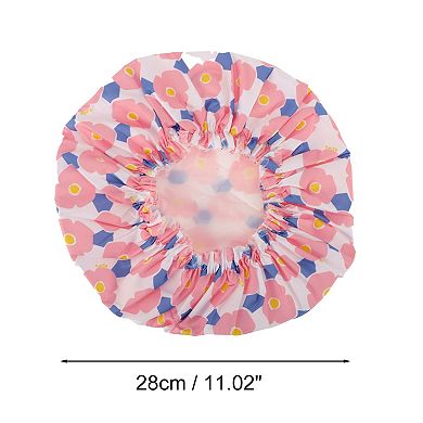 1 Pc Women Flower Pattern Shower Cap for Bathroom Business Travel