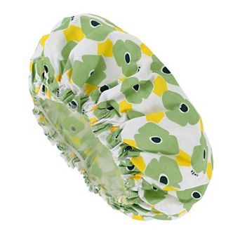 1 pc Women Flower Pattern Shower Cap for Bathroom Business Travel