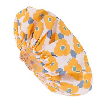 1 pc Women Flower Pattern Shower Cap for Bathroom Business Travel