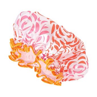 1 pc Women Waterproof Stripe Shower Cap for Bathroom Vacation Hotel Travel