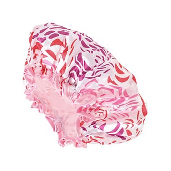 1 pc Women Waterproof Stripe Shower Cap for Bathroom Vacation Hotel Travel