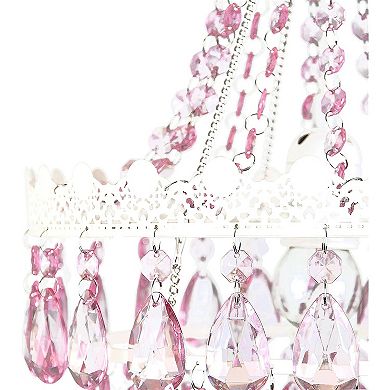 Pendant Chandelier - Pink Sapphire, 12" x 12" x 20"