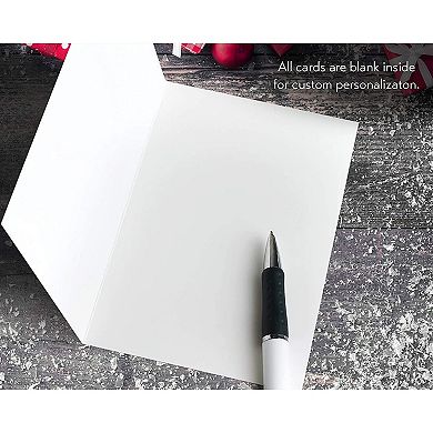 36x Merry Christmas Wintertime Greeting Cards Bulk with Envelopes 6 Designs 4x6"