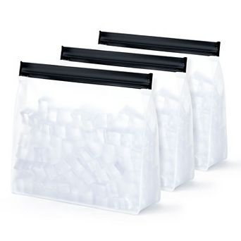 3 Pack Reusable Ice Bag Set with Secure Zip Close Design - Durable Ice Bag