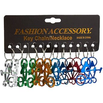 12-Pack Keychain Bottle Opener Bicycle Bike Portable for Wedding Party Favor