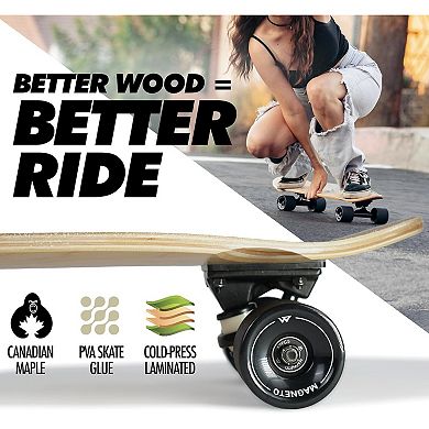 Complete Skateboard 27.5" x 7.5" Canadian Maple Wood Double Kick Concave Deck