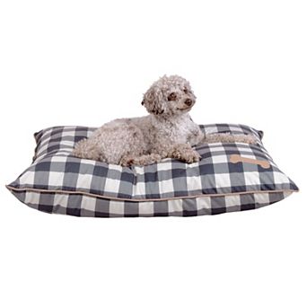 Kenwood Checkered Pillow Bed with Paw Print Pet Bed