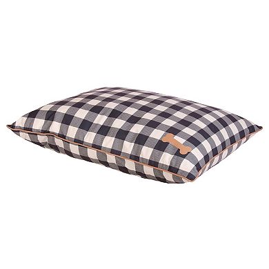 Kenwood Checkered Pillow Bed with Paw Print Pet Bed