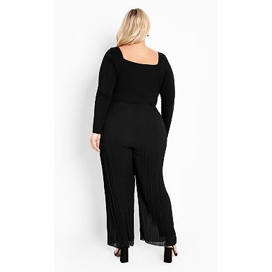 Avenue Women's Plus Size Victoria Pleated Pull On Pant