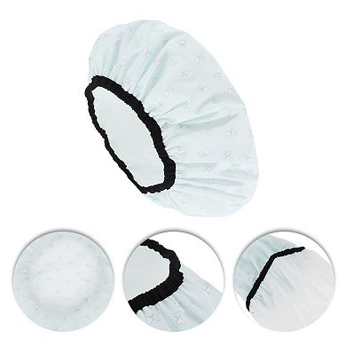 Women Double Layer Butterfly Bath Cap for Bathroom Business Travel 1 Pc