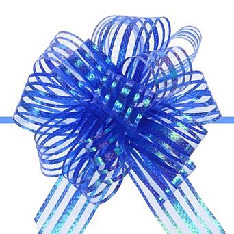 5 pc 4" Organza Pull Bow Metallic Gift Wrapping Bows Ribbon Yarn for Wedding Baskets Presents