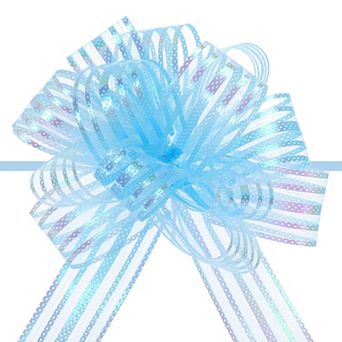 5 pc 4" Organza Pull Bow Metallic Gift Wrapping Bows Ribbon Yarn for Wedding Baskets Presents