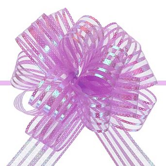 5 pc 4" Organza Pull Bow Metallic Gift Wrapping Bows Ribbon Yarn for Wedding Baskets Presents