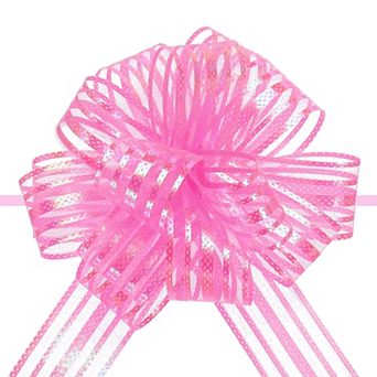 5 pc 4" Organza Pull Bow Metallic Gift Wrapping Bows Ribbon Yarn for Wedding Baskets Presents