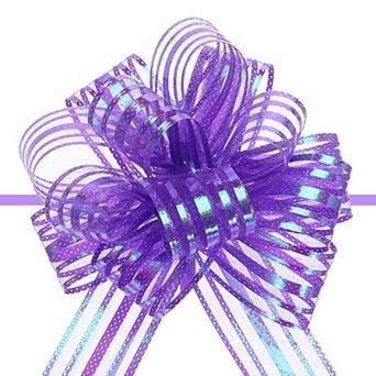 5 pc 4" Organza Pull Bow Metallic Gift Wrapping Bows Ribbon Yarn for Wedding Baskets Presents
